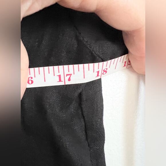 Vivian shyu black linen button down blouse summer lagenlook - Picture 4 of 4